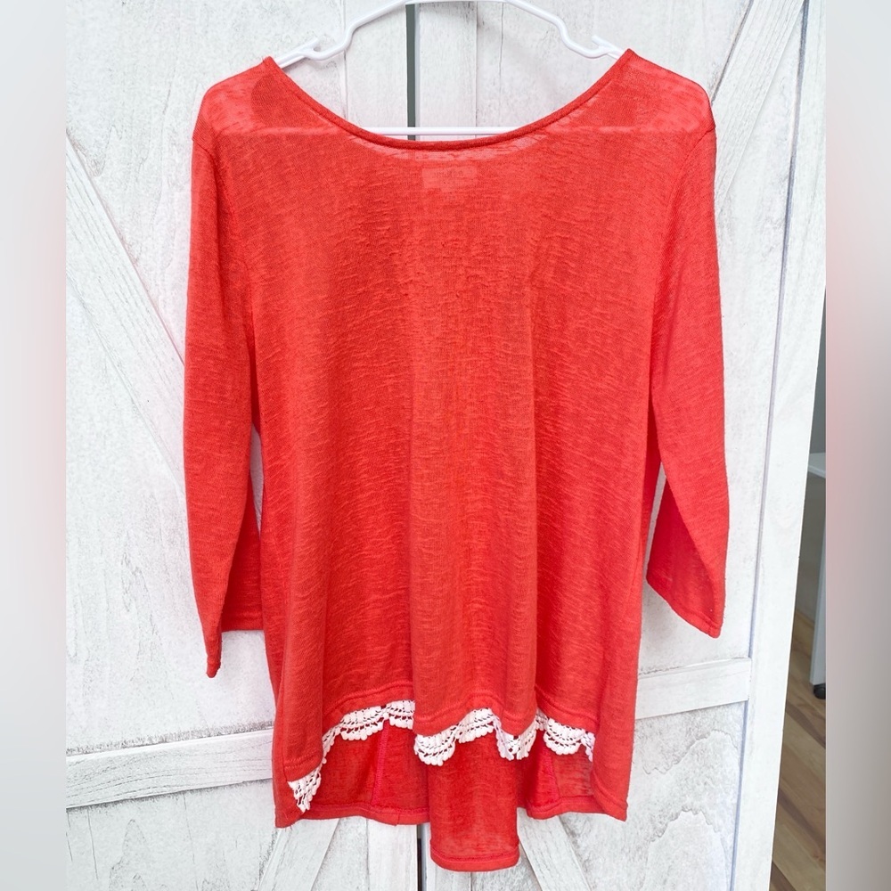 UMGEE Crochet Top Women’s Medium Scoop Neck 3/4 Sleeve